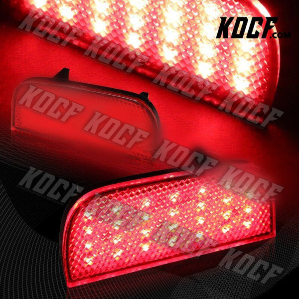 For 2016-2019 Honda Civic Red Lens 54-LED Rear Bumper Reflector Brake Lights - KOCF.com - Car Parts