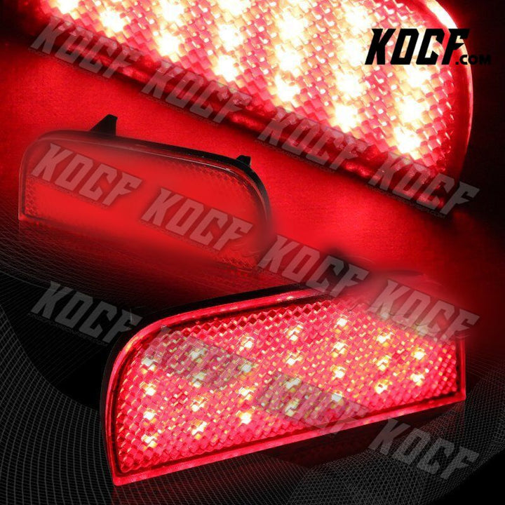 For 2016-2019 Honda Civic Red Lens 54-LED Rear Bumper Reflector Brake Lights - KOCF.com - Car Parts