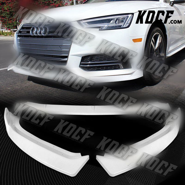 For 2017-2019 Audi A4 S4 S-Line Painted White Front Bumper Splitter Spoiler Lip - KOCF.com - Car Parts