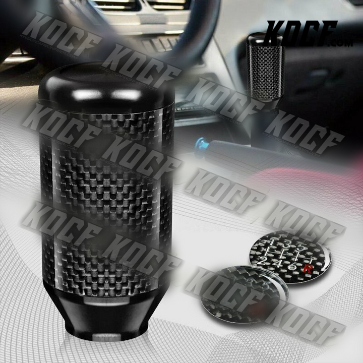 Universal Black 5/6-Speed Manual Aluminum/Carbon Transmission Shift Shifter Knob - KOCF.com - Car Parts