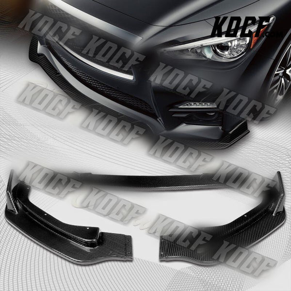 For 2014-2017 Infiniti Q50 Premium Real Carbon Fiber Front Bumper Body Kit Lip - KOCF.com - Car Parts