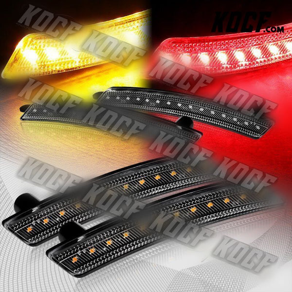 For 2007-2015 Mini Cooper Amber/Red LED Clear Front+Rear Side Marker Lights 4pcs - KOCF.com - Car Parts