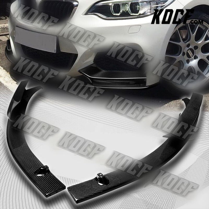 For 2014-2021 BMW 2-Series F22 F23 M-Sport Carbon Fiber Front Bumper Spoiler Lip - KOCF.com - Car Parts