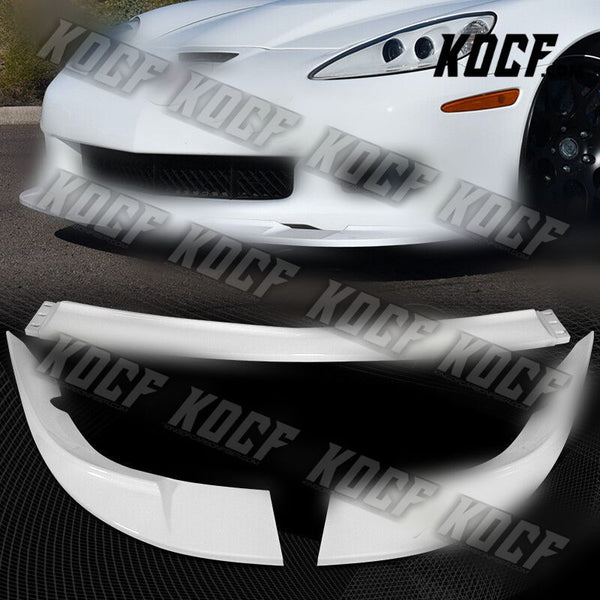 For 2005-2013 Corvette C6 ZR1-Style Base Painted White Front Bumper Spoiler Lip - KOCF.com - Car Parts