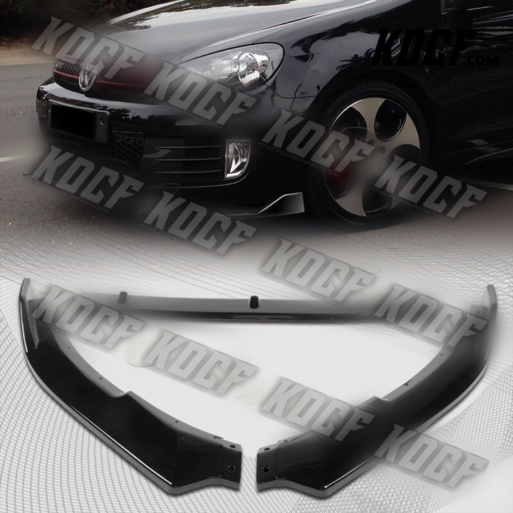 For 10-13 VW Golf MK6 GTI Painted Black Front Bumper Body Splitter Spoiler Lip - KOCF.com - Car Parts