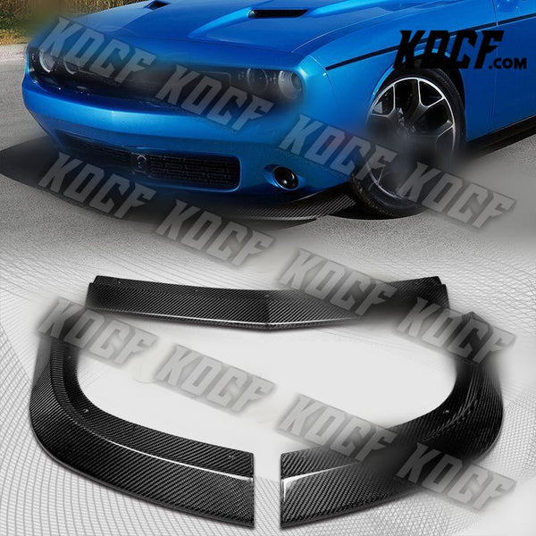 For 2015-2021 Dodge Challenger SXT Real Carbon Fiber Front Bumper Spoiler Lip - KOCF.com - Car Parts