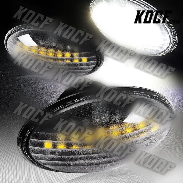 For Mini Cooper R50 R52 R53 Black White LED Turn Signal Side Marker Lights Lamps - KOCF.com - Car Parts