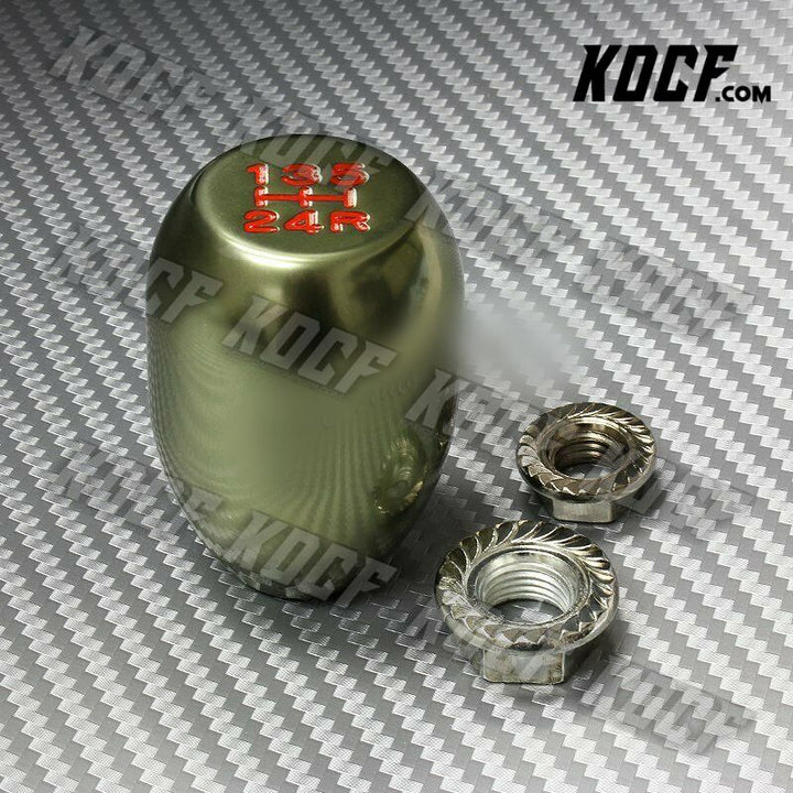 Carbon Style Red Stitch Manual Shift Boot + Type-R Titanium 5-Speed Shifter Knob - KOCF.com - Car Parts