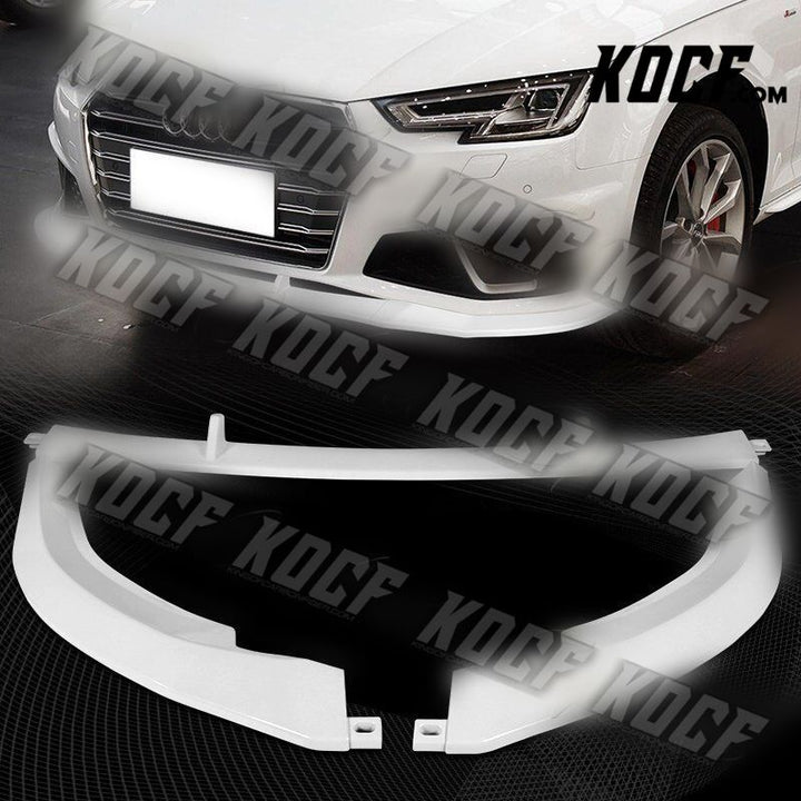 For 2019-2020 Audi A4 B9 S-Line Painted White Front Bumper Splitter Spoiler Lip - KOCF.com - Car Parts