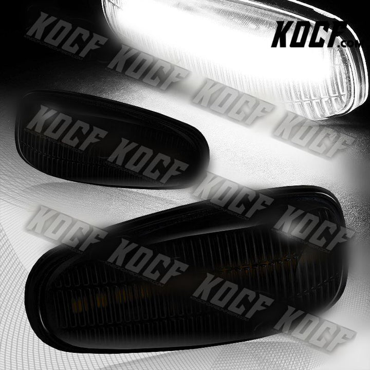 For Mercedes CLK SLK Class Smoked Lens White LED Turn Signal Side Marker Lights - KOCF.com - Car Parts