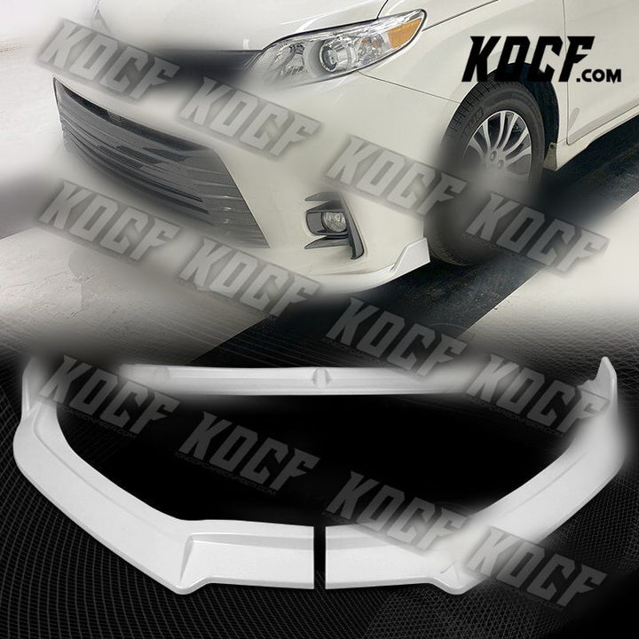 For 18-20 Toyota Sienna MP-Style Painted White Front Bumper Splitter Spoiler Lip - KOCF.com - Car Parts