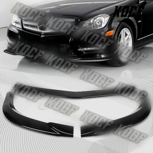 For 2011-2014 Mercedes C-Class Sport W204 Painted Black Front Bumper Spoiler Lip - KOCF.com - Car Parts