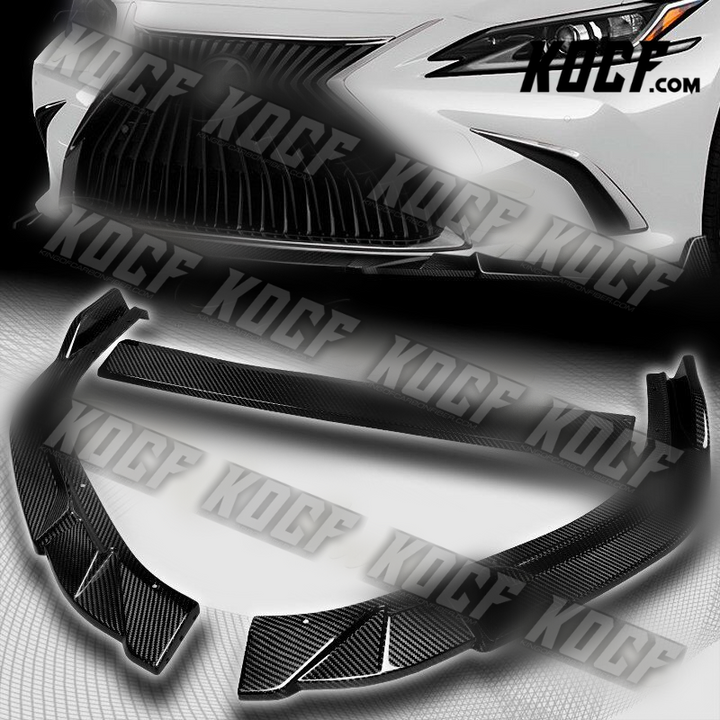 For 2019-2021 Lexus ES300h ES350 Carbon Fiber Front Bumper Splitter Spoiler Lip - KOCF.com - Car Parts