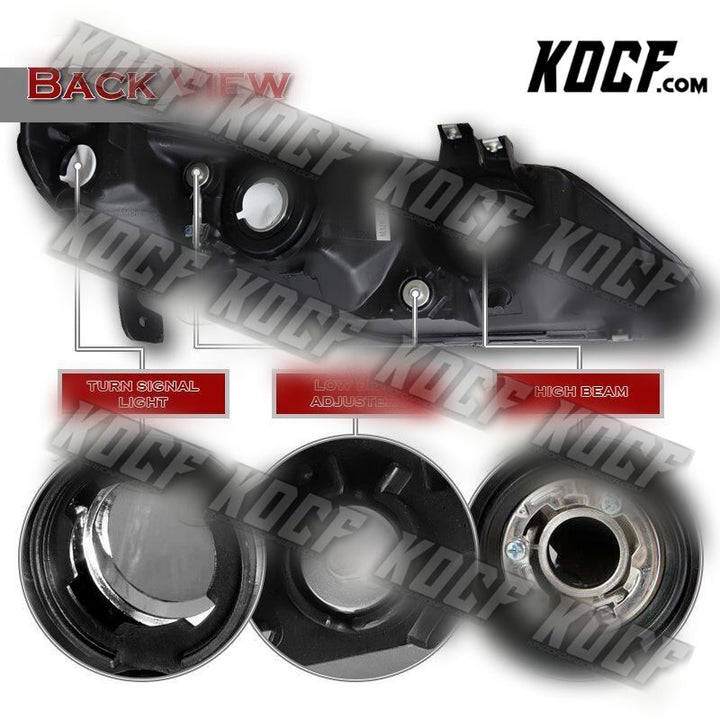 For 2006-2011 Honda Civic 4DR/Sedan Chrome Housing Headlights W/Amber Reflector - KOCF.com - Car Parts