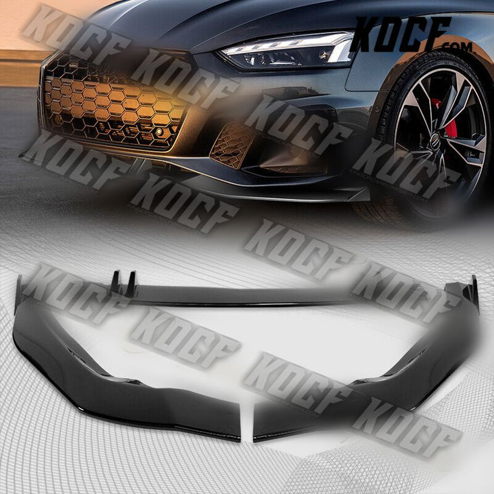 For 2020-2022 Audi A5 S5 S-Line Painted Black Front Bumper Spoiler Splitter Lip - KOCF.com - Car Parts