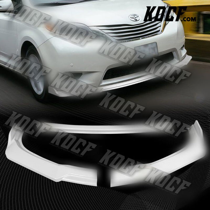 For 2011-2015 Toyota Sienna MP-Style Painted White Front Bumper Body Spoiler Lip - KOCF.com - Car Parts