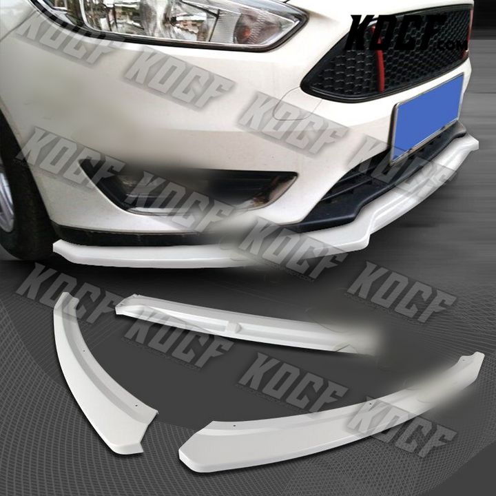 For 15-18 Ford Focus Painted White Front Bumper Body Spoiler Splitter Lip 3PCS - KOCF.com - Car Parts