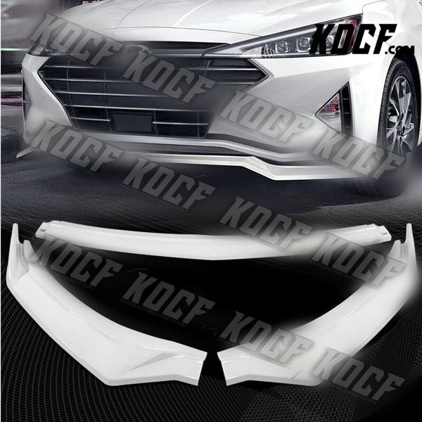 For 2019-2020 Hyundai Elantra Sedan Painted White Front Bumper Body Spoiler Lip - KOCF.com - Car Parts