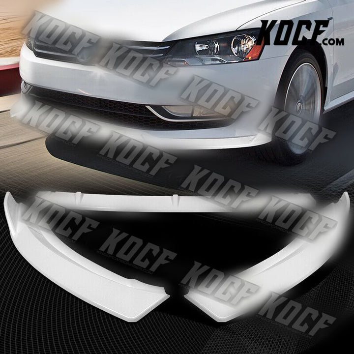 For 2012-2015 Volkswagen VW Passat Sedan Painted White Front Bumper Spoiler Lip - KOCF.com - Car Parts