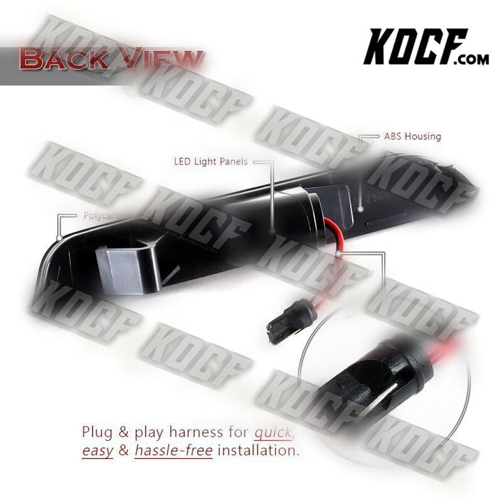 For 2010-2014 Ford Mustang Smoke Lens LED Front + Rear Bumper Side Marker Lights - KOCF.com - Car Parts