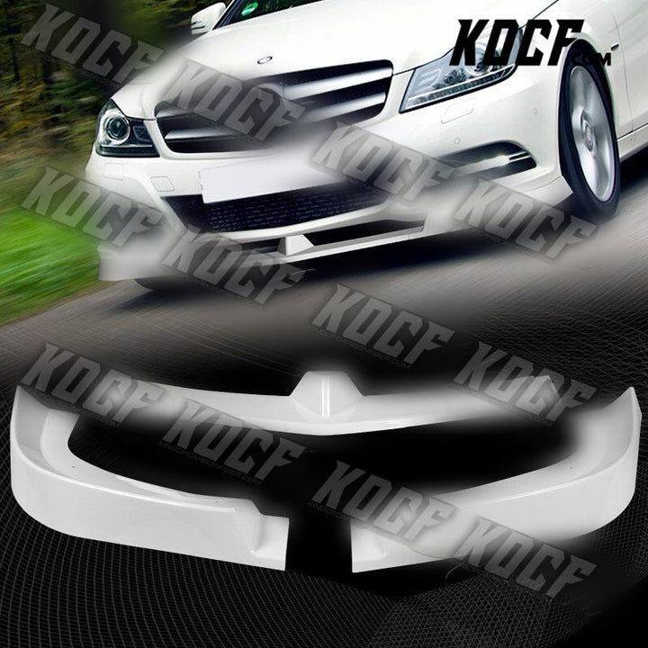 For 12-14 Mercedes C300 C350 W204 Painted White Front Bumper Body Splitter Lip - KOCF.com - Car Parts