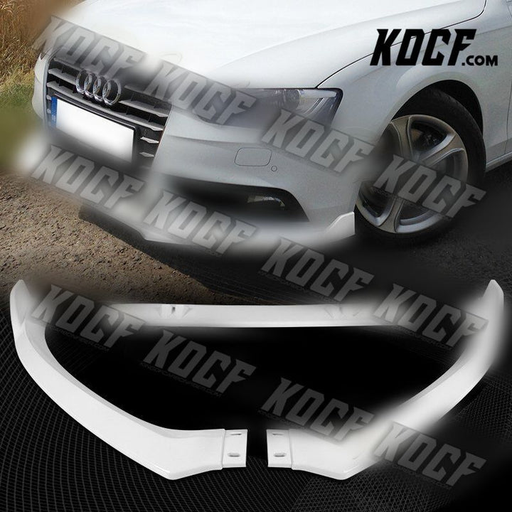 For 2013-2016 Audi A4 Quattro Painted White Front Bumper Splitter Spoiler Lip - KOCF.com - Car Parts