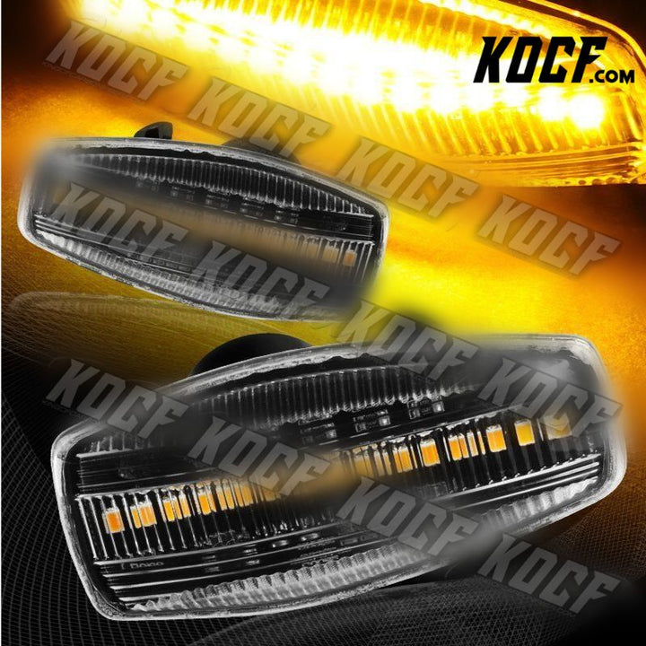 For Hyundai Tucson Tiburon Sonata Clear Lens Amber LED Signal Side Marker Lights - KOCF.com - Car Parts