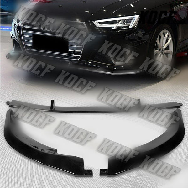 For 2019-2020 Audi A4 B9 S-Line Painted Black Front Bumper Splitter Spoiler Lip - KOCF.com - Car Parts