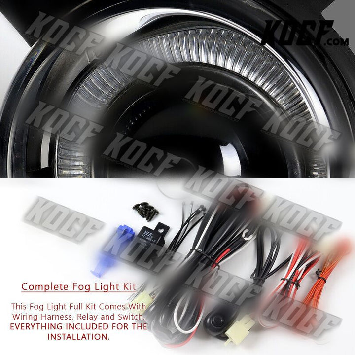 For 94-01 Dodge Ram 1500 2500 Halo Projector Fog Driving Lights+Switch+Bulbs - KOCF.com - Car Parts