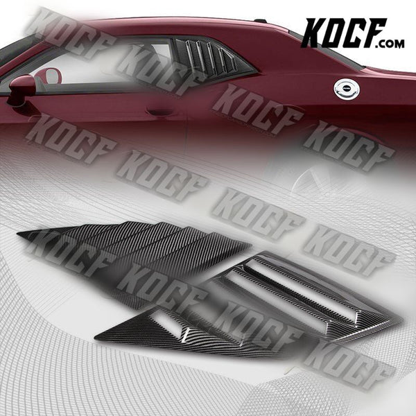 For 08-19 Dodge Challenger ABS Carbon Look Side Window Louvers Scoop Cove 2-Pcs - KOCF.com - Car Parts