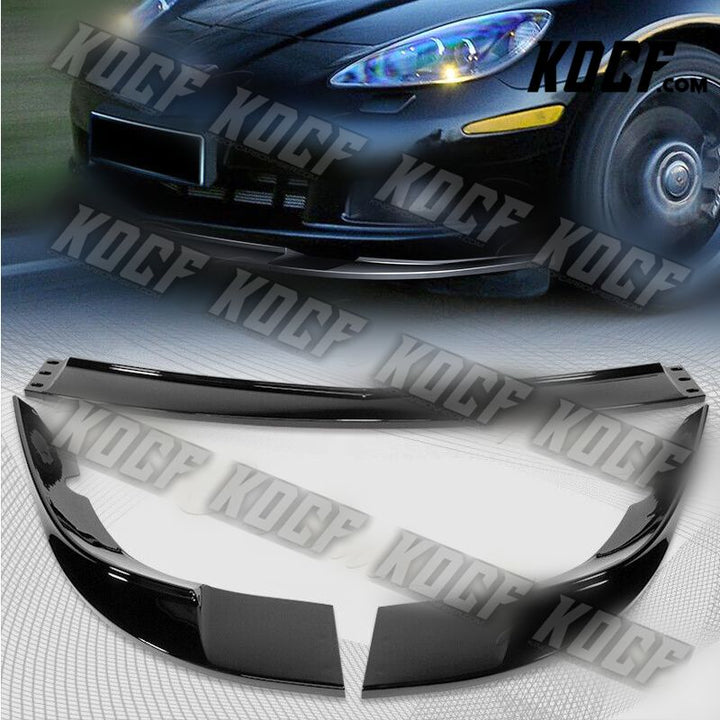 For 2005-2013 Corvette C6 ZR1-Style Base Painted Black Front Bumper Spoiler Lip - KOCF.com - Car Parts