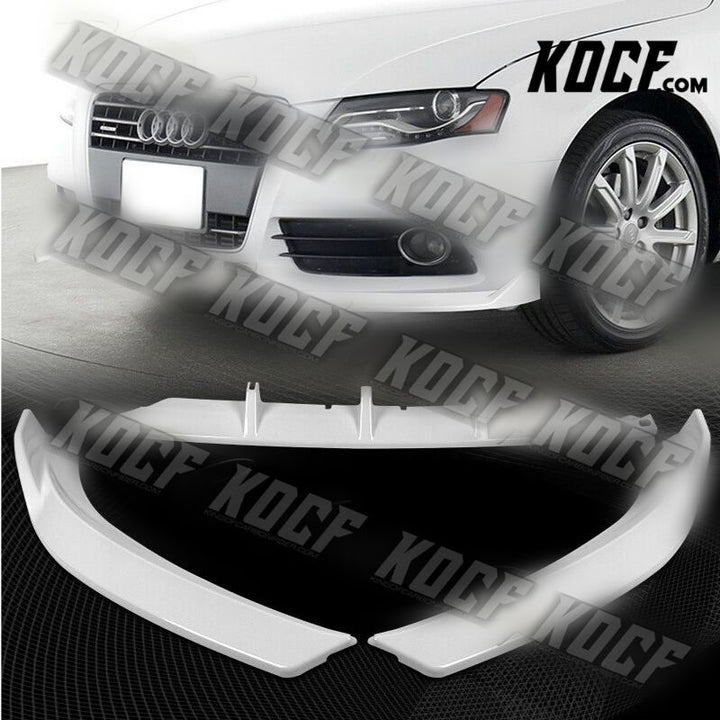 For 2009-2012 Audi A4 B8 Sedan STP-Style Painted White Front Bumper Spoiler Lip - KOCF.com - Car Parts