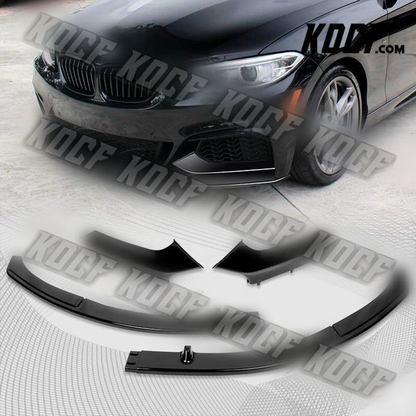 For 2014-21 BMW 2-Series F22 F23 M-Sport Painted Black Front Bumper Spoiler Lip - KOCF.com - Car Parts