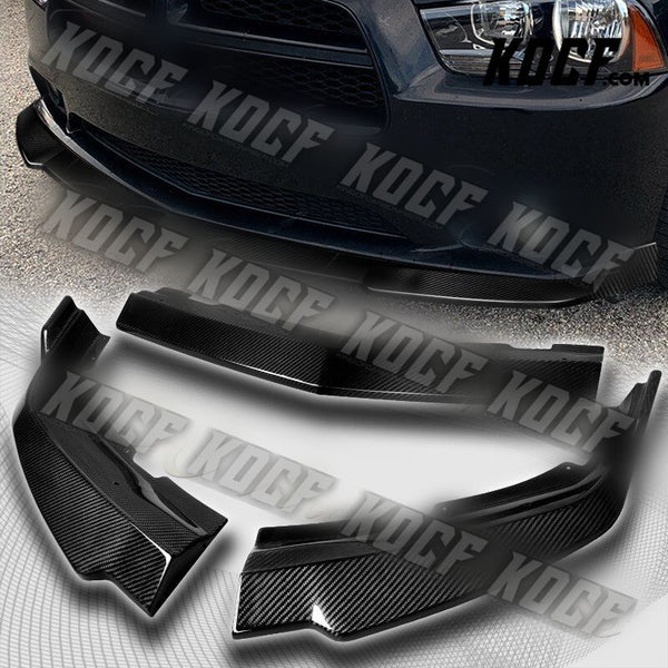 For 2011-2014 Dodge Charger Real Carbon Fiber Front Bumper Splitter Spoiler Lip - KOCF.com - Car Parts