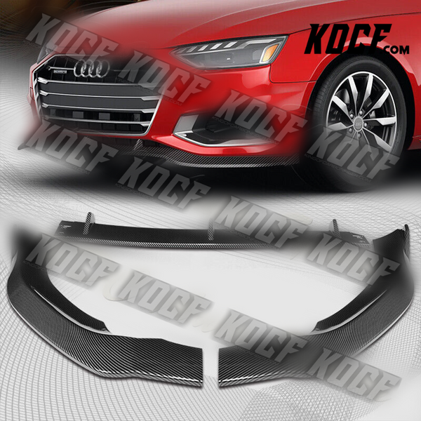 For 2020-2022 Audi A4L Quattro Carbon Painted Front Bumper Splitter Spoiler Lip - KOCF.com - Car Parts