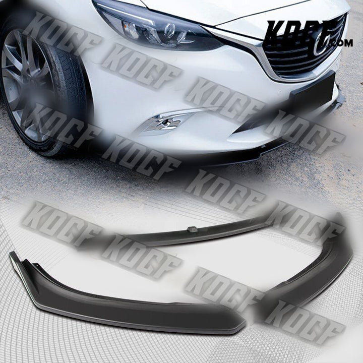 For 2014-2018 Mazda6 Mazda 6 Unpainted BLK Front Bumper Body Kit Spoiler Lip 3PC - KOCF.com - Car Parts