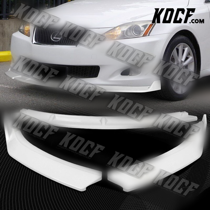 For 2009-2010 Lexus IS250 IS350 GT-Style Painted White Front Bumper Spoiler Lip - KOCF.com - Car Parts