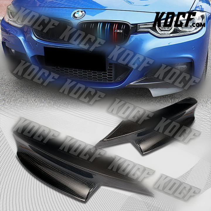 For 2012-2018 BMW 3-Series M-Sport Real Carbon Front Bumper Splitter Spoiler Lip - KOCF.com - Car Parts