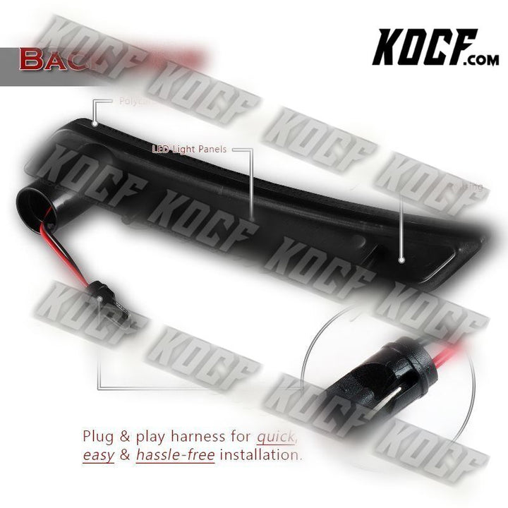 For 2007-2015 Mini Cooper White LED Smoke Front Fender Side Marker Lights 2pcs - KOCF.com - Car Parts