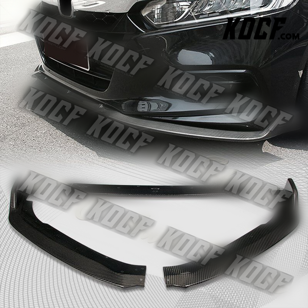 For 2018-2021 Honda Accord 4DR Real Carbon Fiber Front Bumper Body Kit Lip 3PCS - KOCF.com - Car Parts