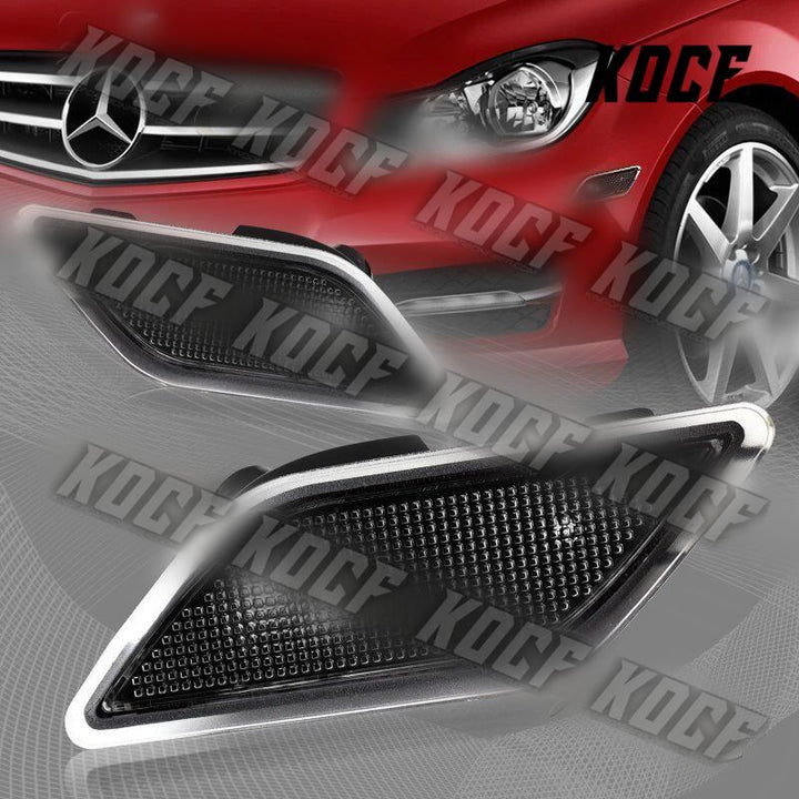 For 2012-2014 Mercedes W204 C-Class Clear Lens Turn Signal Side Marker Lights - KOCF.com - Car Parts