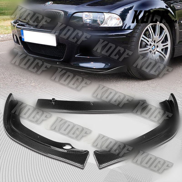 For 2001-2006 BMW E46 M3 H-Style Real Carbon Fiber Front Bumper Splitter Spoiler Lip - KOCF.com - Car Parts