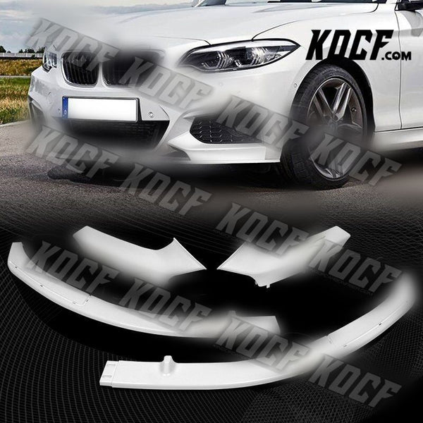 For 2014-21 BMW 2-Series F22 F23 M-Sport Painted White Front Bumper Spoiler Lip - KOCF.com - Car Parts