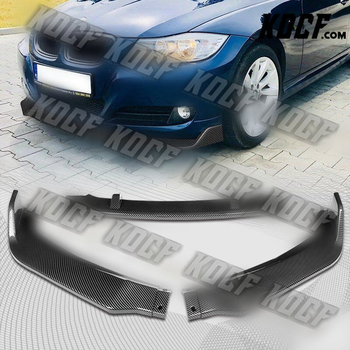 For 06-08 BMW E90 E91 325i 330i Carbon Look Front Bumper Splitter Spoiler Lip - KOCF.com - Car Parts