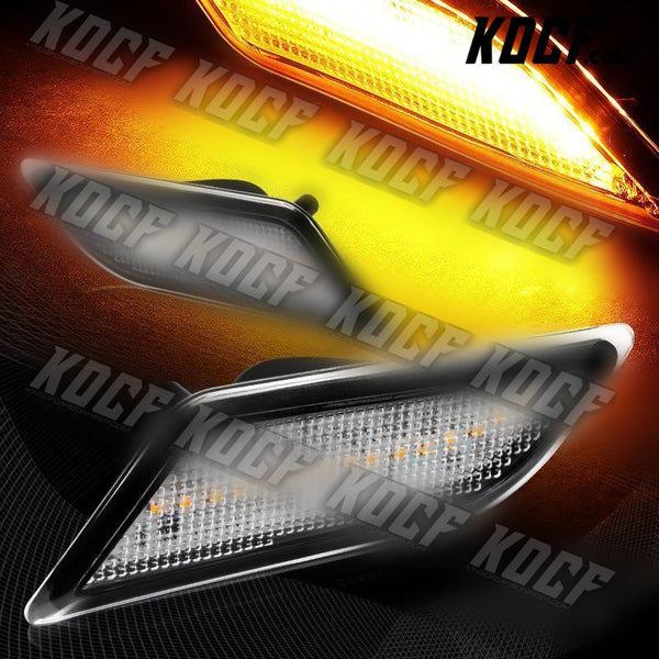 For 2010-2013 Mercedes W212 E-Class Clear Lens Amber LED Side Marker Lights Lamp