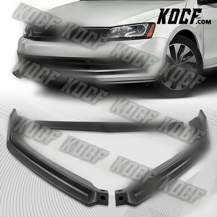 For 2015-2018 Volkswagen Jetta MK6 Matt Black Front Bumper Splitter Spoiler Lip - KOCF.com - Car Parts