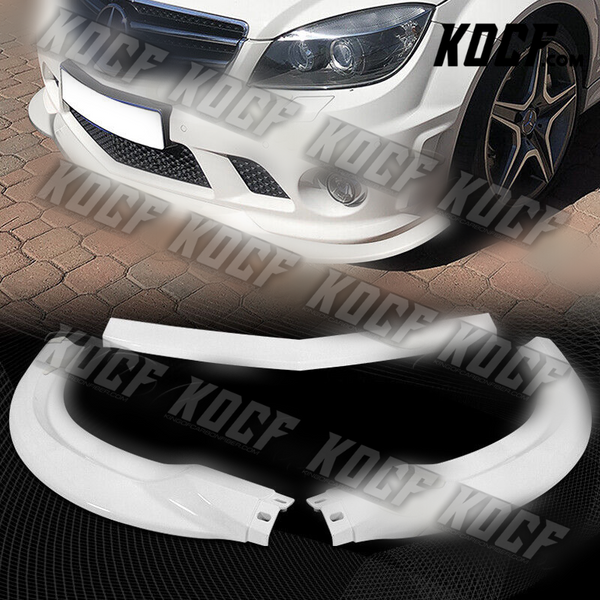 For 2008-2011 Mercedes-Benz W204 C63 AMG Painted White Front Bumper Spoiler Lip - KOCF.com - Car Parts