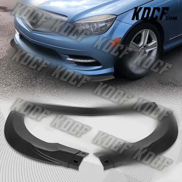 For 2008-2011 Mercedes C-Class Sport W204 Matt Black Front Bumper Spoiler Lip - KOCF.com - Car Parts