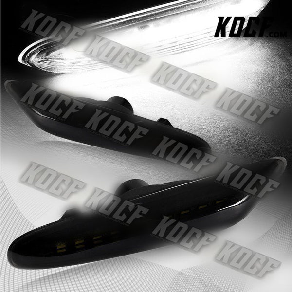 For BMW E46 E60 E61 E82 E83 E84 E88 E90 E92 Smoke White LED Side Marker Lights - KOCF.com - Car Parts