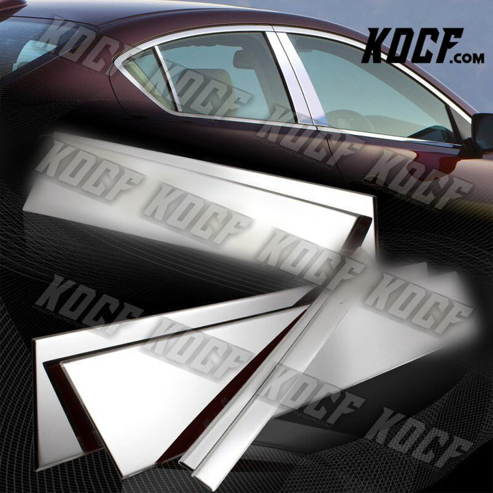 For 2013-2016 Acura ILX Stainless Polish Mirror Chrome Door Pillar Trim 6PCS - KOCF.com - Car Parts